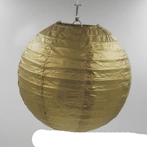 1 STÜCK 10-40 cm China Papierlaternen Festival Liefert Kinder Geburtstag Hochzeit Dekoration Dekor Geschenk Handwerk DIY Lampion Laterne-Gold, 20 cm (8 Zoll)