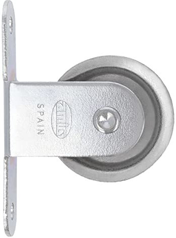 Amig - Puleggia Zincata con Roldana metallica e supporto di fissaggio per stendibiancheria, installazione semplice (23576)