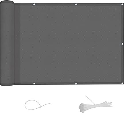 AXT SHADE Balkon Sichtschutz Wetterfest 100x300cm Balkonverkleidung Balkonabdeckung Balkonbespannung Blickdichte Windschutz und UV-Schutz mit Kabelbinder für Balkongeländer-Anthrazit