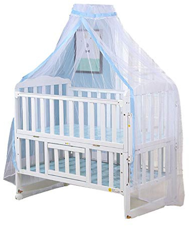 Mosquitera para Cama De Niños Jugando/Lectura, Redondo Malla Cortinas Mosquitera Dosel Tienda, Decoración del Dormitorio, Gran Transpirabilidad,Protección contra Insectos,Encaje Azul