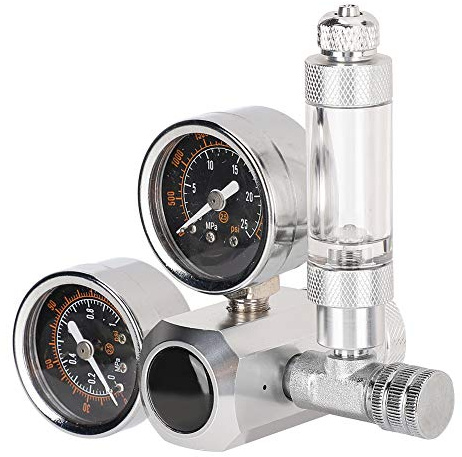 Dispensador de CO2 para Acuario, Sistema de CO2 para Plantas Acuáticas con Regulador de CO2 de Presión Ajustable con Pantalla Doble, con Contador de Burbujas Y Válvula de Retención(Interfaz w21.8)