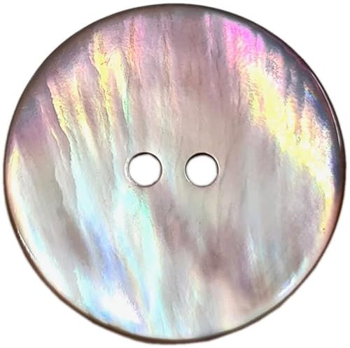 Perlmuttknöpfe natur Muschel Knöpfe, Ø- 20, 23, 25 mm, in silber-braun, 12 Stück (25 mm)