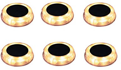 LED Solar Bodenleuchten Aussen 3500K 6 Stück IP67 Wasserdicht Gartenleuchte Solar für Außen Rasen Auffahrt Gehweg Patio