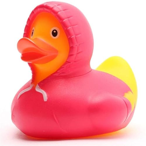 Badeente Hoodie pink I Quietscheentchen I L: 8 cm I inkl. Badeenten-Schlüsselanhänger