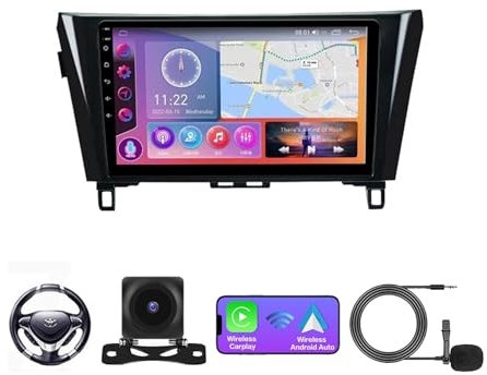 Radio de Coche Bluetooth Android para Nissan Qashqai J11 X-Trail 3 T32 2013-2017 Android 12 Autoradio 9 Pulgada Car Stereo Apoyo Dab 4G WLAN Bluetooth Carplay Mandos de Volante ( Color : 7862 8+128G )