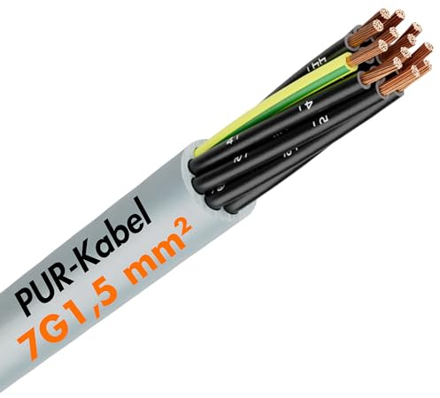 Lapp 10m Ölflex Classic 400 P Steuerleitung 7x1,5 mm² PUR Kabel Grau | Steuerkabel 7 adrig mit Schutzleiter - UV-beständig - ozonfest - für Werkzeugmaschinen - Mess- und Regeltechnik - Meterware