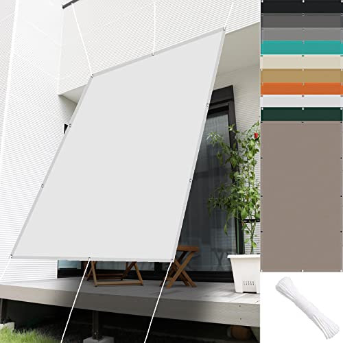 Pergola Canopy Replacement 1.6 x 8 m(5.2 x 26.2ft) Waterproof Shade Dispenser 98% UV Block with Free Rope & Fixing Kit Garden Patio Party Sun Shades, White