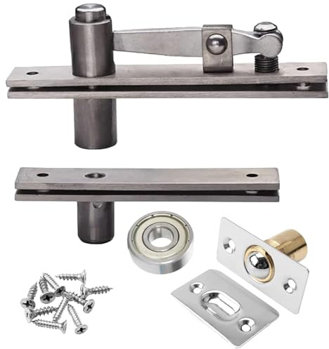 TamBee Door Pivot Hinges Heavy Duty for Secret Door 304 Stainless Steel Hidden Bookcase Pivot Hinges System Hardware (300lbs Load with Bearing Ball Catch)
