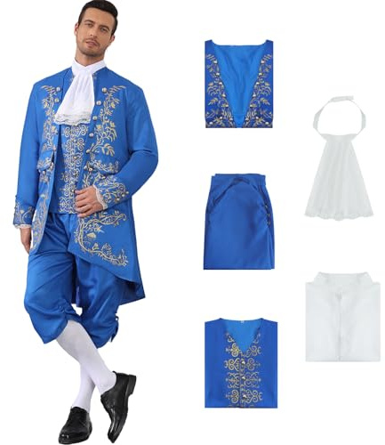 AYYOHON Disfraz de la Bestia de Bella Bella para cosplay, vestido de sirvienta, uniforme de Dan Steven, disfraz de príncipe para Halloween, para hombre, aristócrata, talla XL