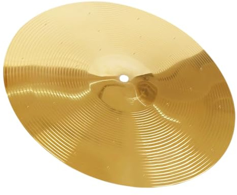 Goldfarbenes Crash Becken aus Messing Legierung für Jazz Übung | Leichtes Format, Bruchsichere Ausführung, Passend für Trommelzubehör und Schlagzeugbecken