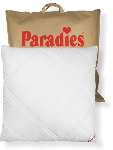 PARADIES verstepptes Kopfkissen 80x80 cm - Softy Top Plus Kissen 40x80 cm | Verstepptes Kissen 80x80 mit Reißverschluss, Füllmenge anpassbar, Waschbar, Pflegeleicht, Bettkissen, Made in Germany