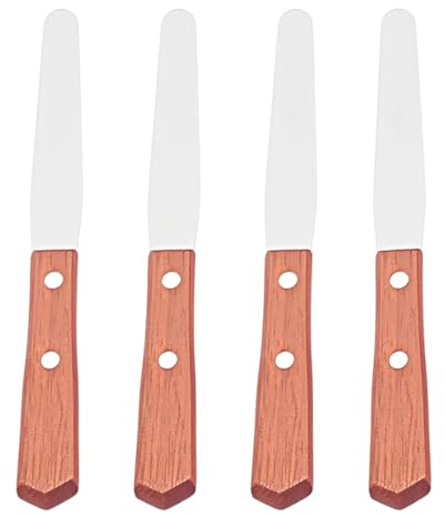 4 Pezzi Spatola Cera Spatole per Ceretta Spatola Cera Caldo Spatolina per Depilazione Donna Manico Spatola Stendi Cera in Legno 4 Pollici.