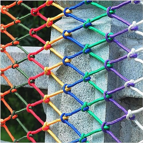 ININOSNP Kletternetz, buntes dekoratives Netz for Innen- und Außenzaundekoration, Bergsteigernetz, Frachtnetz(2 * 3m(6.6 * 9.9ft))