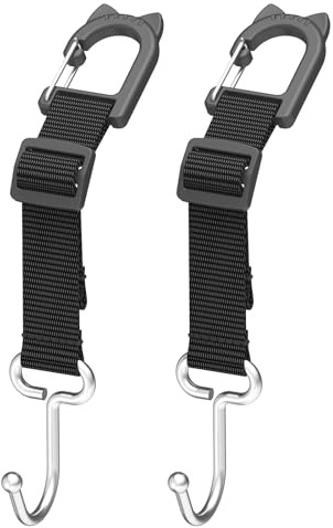 QUIDAOSO Handtaschenhaken/Halter/Aufhänger für Auto, Autositzhaken für Kopfstütze, Längenverstellbar, Robuster Metallhaken.
