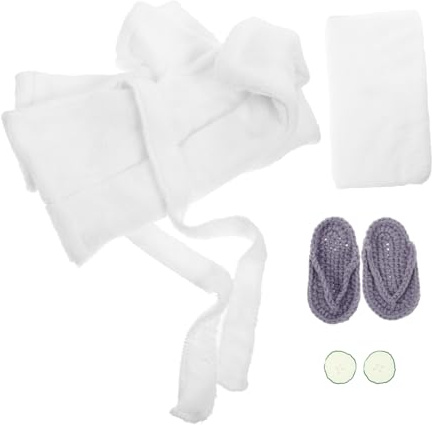 Ciieeo Kit de Bata de Baño para Fotografía de Recién Nacidos Juego de Toallas para Bebé Toalla de Baño para Niños Pequeños Capucha Polar Coral Bebé