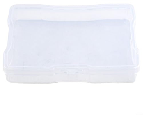 Caja de almacenamiento de fotos, organizador de álbumes de fotos de 4 x 6 pulgadas, contenedor de manualidades transparente con asa, cajas de plástico (transparente)