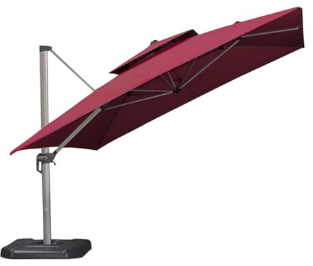Auvent de rechange carré à 8 baleines à suspendre pour parasol de terrasse déporté – Housse de parasol de terrasse à 8 baleines – Dessus de rechange à 8 baleines – Pour jardin, plage, cour – Couleur