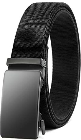 CHAOREN Elastischer Gürtel Herren, Automatik Stoffgürtel Stretch 35mm | Metallschnalle, Stufenlose Mikroverstellung, Bequemer Sitz, Robustes Nylon, Individuell kürzbar, Arbeit & Business Casual