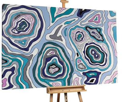 KunstLoft Ölgemälde 'State of Euphoria' 180x120cm | Original Handgemalte Gemälde | Abstract | Blau | Leinwand-Bild Ölgemälde einteilig groß | Modernes Kunst Ölbild