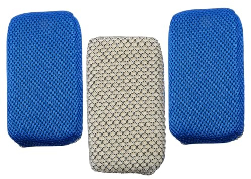 UWEOTYYY 3pcs Car Wash Sponge 5.9x3.5x1.6 Éponge de Voiture en Filet à Deux côtés