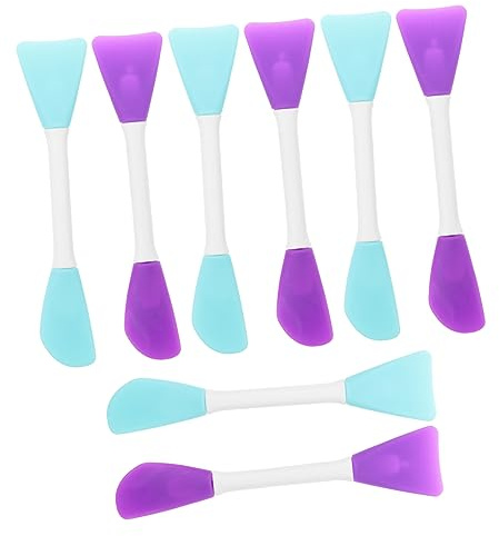 Angoily Silicone Paint Spatulas 8pcs with Smooth Handle Design Painting Mixing Scrapers Double-Headed for Mixing Clay and Modelling for Screen Printing and Art Projects