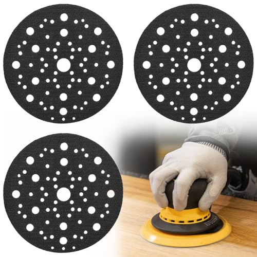 Protector de disco de 150 mm de diámetro, 70 agujeros, 3 unidades con cierre de velcro, compatible con MIRKA 8295612111, almohadilla protectora para lijadora orbital, placa de pulido, alfombrilla