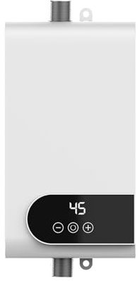 Chauffe-eau sans réservoir, 5500W Chauffe-eau Instantané Douche Chaude Électrique Mini Débit Sans Réservoir Chauffage Rapide Affichage Numérique En Acier Inoxydable Cuisine Salle De Bains(010,110 3500