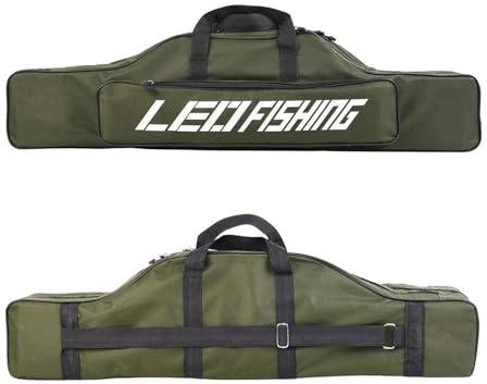 Besreey Fishing Rod Storage Bag, Foldable Portable Fishing Rod Case, Large-Opening Fishing Gear Organizer, Waterproof Tackle Bags for Poles Reels Lines and Baits, Oxford Cloth, 80 * 14 * 20cm