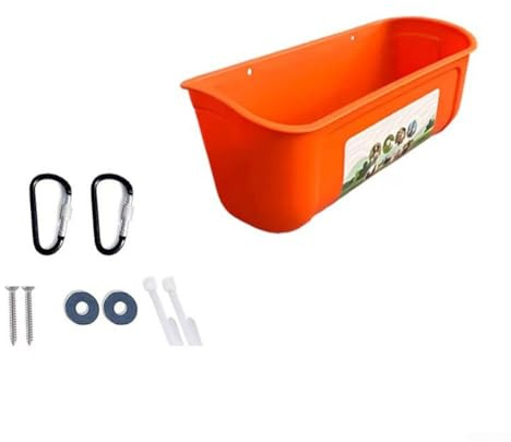 Futtertrog zum Aufhängen, für Geflügelzaun, praktischer Behälter für Hühner, Enten und Viehfütterung (Orange)