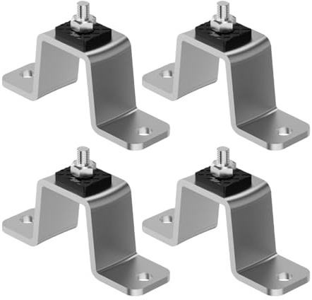 JISADER Paquete de 4 Soportes de Amortiguación de Vibraciones para Base de Aire Acondicionado con Almohadillas Amortiguadoras, Tamaño Regular