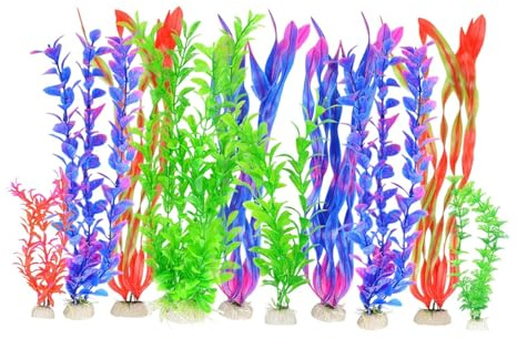 LOVIVER 10x Piante per Acquario Accessori per Acquario Piante Artificiali Colorate e Facili da Pulire Decorazioni per paesaggi Acquatici, Style B