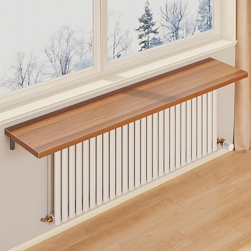 Étagère de Radiateur en Bois, Cache-radiateur, Étagères Flottantes, Couverture de Chauffage, Rangement et Décoration Modernes pour Salon, Chambre à Coucher, Couloir(100x20cm/39x8in)