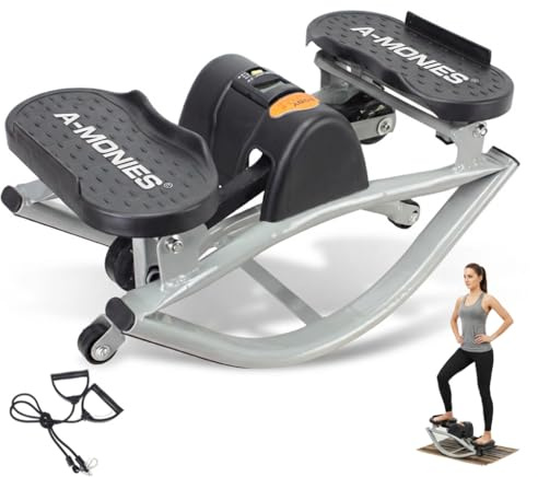 Lateral Rocking Fitness Stepper Home Workout Machine, Low-Impact Lateral Steppers for Knees and Joints, Portable Compact Side-to-Side Steppers for Legs, Glutes, Abs
