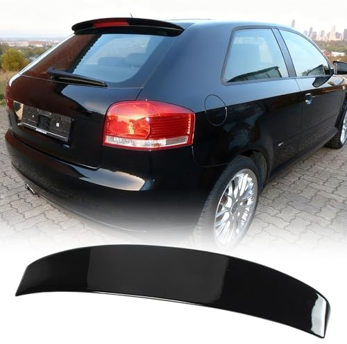 MUTUSAISI Aileron becquet arrière pour Audi A3 II Sportback 8PA 3portes 2004-2012, Noir Brillant de Coffre Aile Spoiler de Toit Hayon Wing Arrière Accessoires