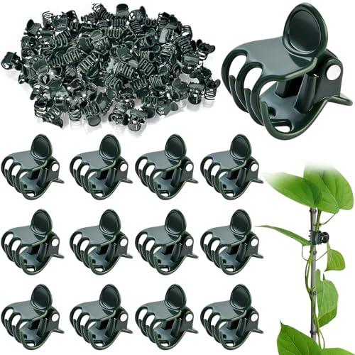 Pflanzenclips Orchideen Klammern, 100 Stück Pflanzenklammern Pflanzenclips für Kletterpflanzen, Kunststoff Pflanzen Clips Blumenklammern, Orchideen Clip zur Unterstützung von Stielen Reben Stängeln