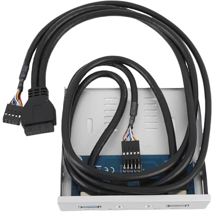 Oreilet Pannello Frontale per unità Floppy da 3,5 Pollici, Frontalino per Interfaccia Audio HD da 19 Pin a USB 3.0 per Adattatore per Pannello Frontale per PC con Interfaccia Jack (Oreilet9ArhveI-12)