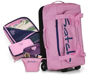 Satch Quest Reisetasche Set Jet Pink - Pink | Komfortabel und robust mit Tragegriffen und Rollen für einen einfachen und bequemen Transport auf Reisen