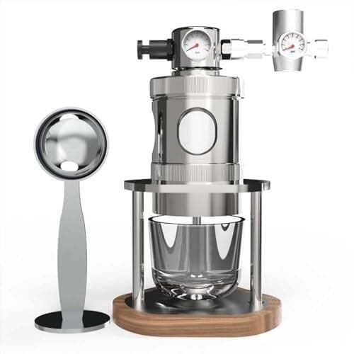 WPBXQKWAY Macchina for caffè espresso, macchina da caffè manuale portatile pneumatica con manometro, finitura argento, estrazione rapida 16 bar, acciaio inossidabile, design staccabile, adatta