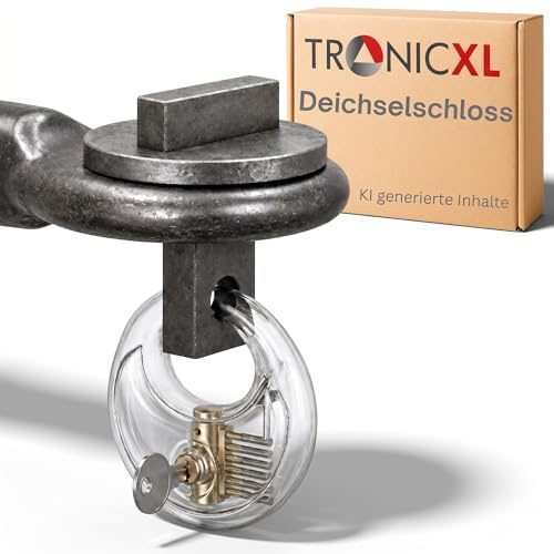 TronicXL LKW Traktor Deichselschloss Schloss Zuggabelschloss Diebstahlsicherung Anhänger passend für 40 mm DIN-Zugösen