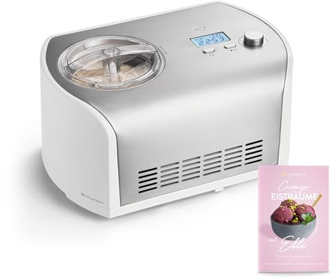SPRINGLANE Eismaschine Elli 1,2 L mit selbstkühlendem Kompressor 135 W, Eiscrememaschine aus Edelstahl mit entnehmbarem Eisbehälter, inkl. Rezeptheft