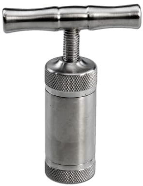 Black Leaf Zubehör für Kräutermühlen, Grinder: Handpresse, Kräuterpresse | 51 x 20 mm | EDELSTAHL, Metall | T-Press | von bong-discount