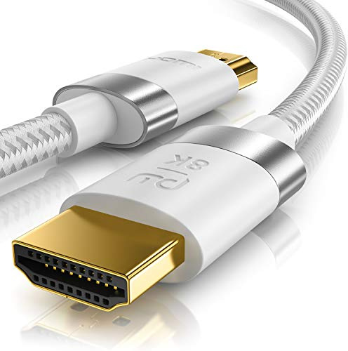 CSL - HDMI 2.1 8k 4k Cable 3M, 8k@30Hz 120Hz DSC, 4k@60Hz 120Hz 144Hz 240Hz DSC, UHD II High Speed Ethernet HDMI Lead 3D HDR 10+ eARC Dolby Vision Compatible with PC Laptop TV Sky PS5 PS4 Xbox
