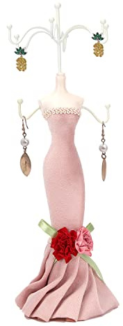 Tissting Scaffale per Gioielli, Portagioie a Forma di Abito da Principessa Portagioie Girevole Organizzatore di Gioielli per Appendere Orecchini, Collane, Bracciali, Regalo per Ragazze