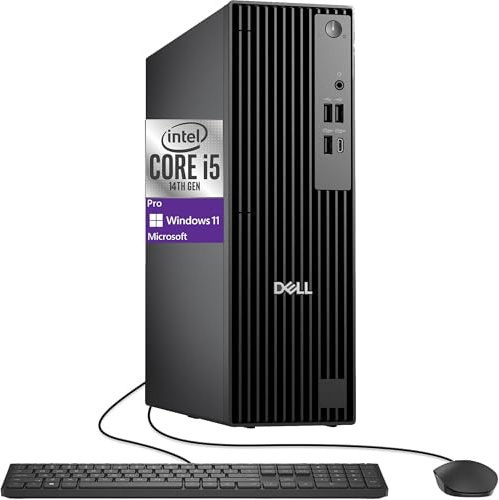 Dell Pro Slim(Next-gen Optiplex 7020 SFF) Intel 14-Core i5-14500, 16GB DDR5 RAM, 256GB SSD, RJ-45, DP Port, HDMI, Wired KB & Mouse, W11P, Business Desktop