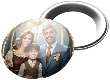 Gestalten Sie Ihre eigene personalisierte Anstecknadel, personalisierbar mit Ihrem Foto, Text oder Logo, 44 mm (Metallrückseite), handgefertigt in Großbritannien, 44mm, Metall