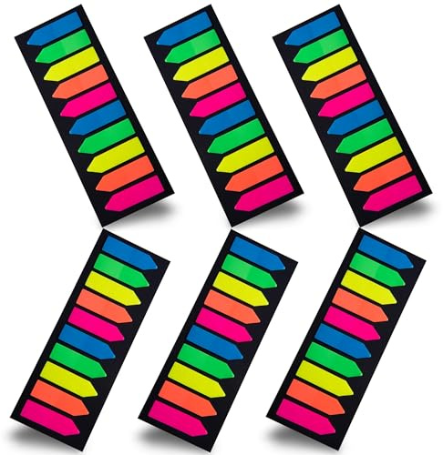 Ericter 1200 Pcs Sticky Tabs Page Markers Sticky Index Tabs, Arrow Flag Tabs - 10 Primary Color Tabs Page Flag Markers Bookmarks Book Tabs for Annotating Books