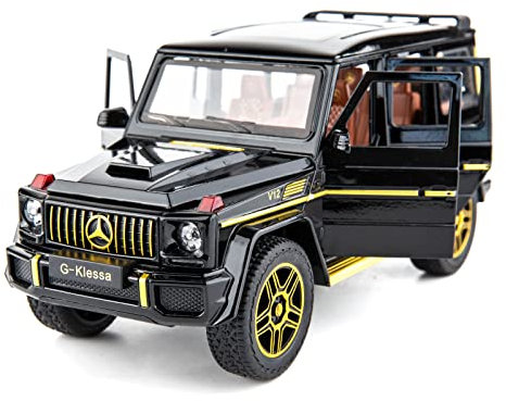 TGRCM-CZ 1/24 G63 AGM Modellauto, Zinklegierung Heckzug Auto, Ton und Licht Modellauto, passend für Sammler und Kinder über 3 Jahre alt als Geburtstagsgeschenke (schwarz)