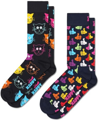 Happy Socks Unisex 2-pack Classic Cat Socks Socken (2er Pack)