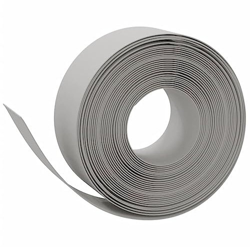 vidaXL Rasenkante 2 STK., Beetumrandung für Blumenbeete Gemüsebeete, Wasserfeste Beeteinfassung, Mähkante Wurzelsperre Gartenpalisade, Grau 10 m 20 cm Polyethylen