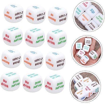 Toyvian 12St Paar würfelspiele Erwachsene Trinkspielwürfel Entscheidungsspiel Würfel Partyzubehör Spielzeug spielwürfel für ktv bar ktv trinkspiel würfel Cosplay Bier Liebhaber Acryl.